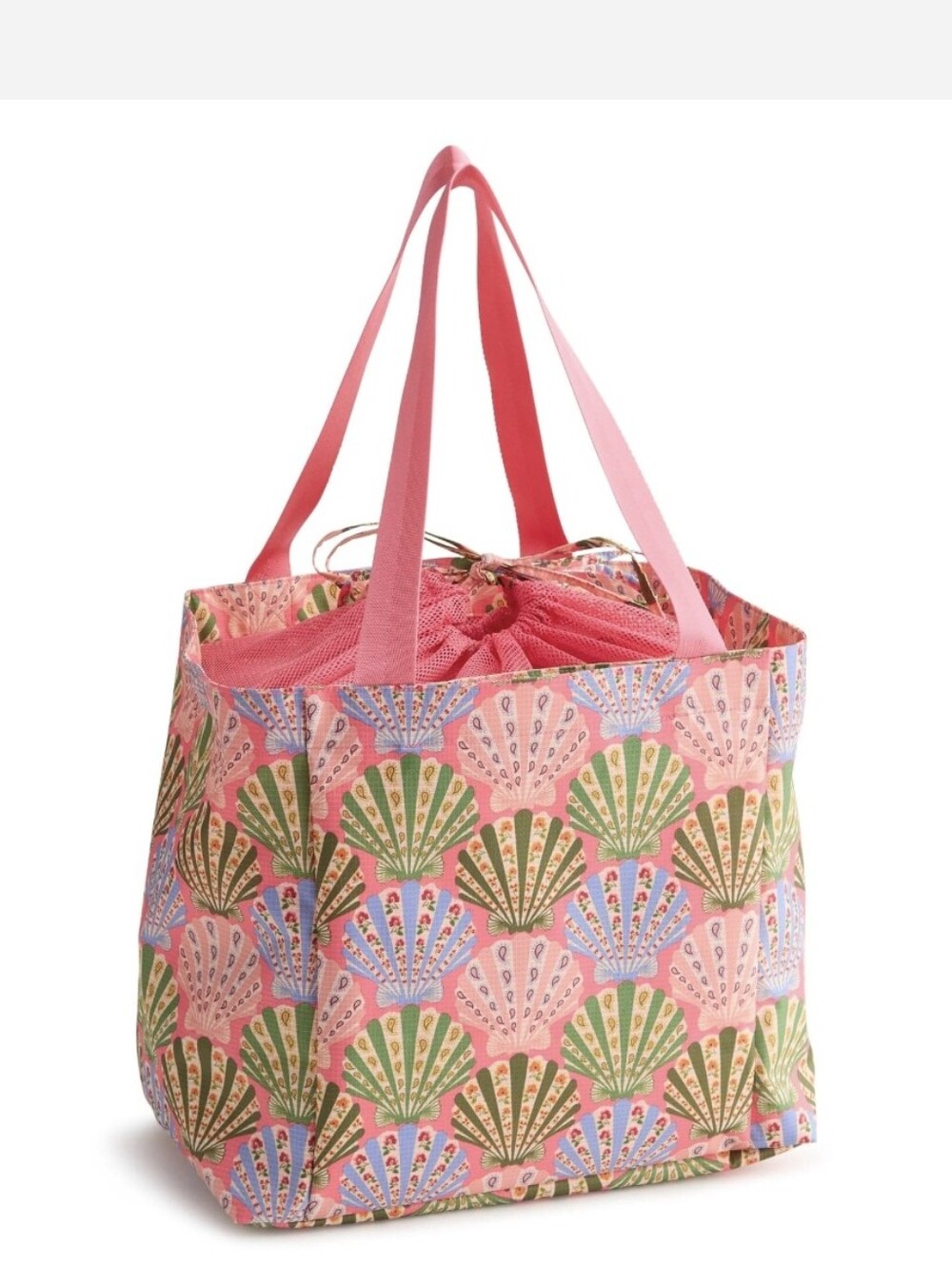 Vera Bradley Drawstring Family Tote In Cottage Shells Decor NWT - Picture 2 of 10